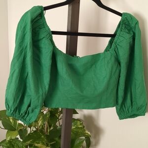 Dynamite puff sleeve crop blouse